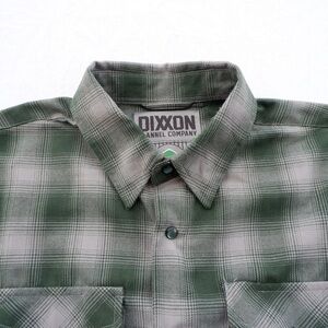 Dixxon Flannel Company Mens Shirt Medium The Bixby Green Gray Pearl Snap Plaid